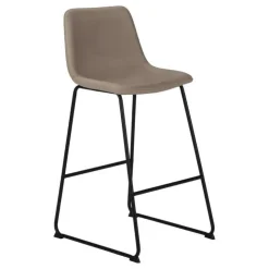 Monarch Office chair   standing desk / metal frame - curved backrest / leather- - Taupe Hot