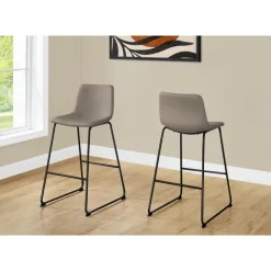 Monarch Office chair   standing desk / metal frame - curved backrest / leather- - Taupe Hot
