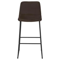 Monarch Office chair   standing desk / metal frame - curved backrest / leather- - Brown Clearance