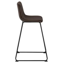 Monarch Office chair   standing desk / metal frame - curved backrest / leather- - Brown Clearance