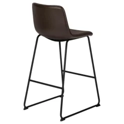 Monarch Office chair   standing desk / metal frame - curved backrest / leather- - Brown Clearance