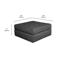 Ottoman 36 x 36 x 17 - Grey Dark Grey New