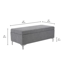 Sofa By Fancy Ottoman with Storage ROMA ASH Hot