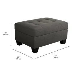 Ottoman with Storage Grey Discount