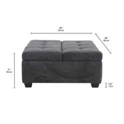 Sofa By Fancy Ottoman with Storage - Charcoal Grey Hot