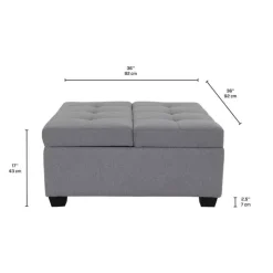 Sofa By Fancy Ottoman with Storage - Grey Silver Best