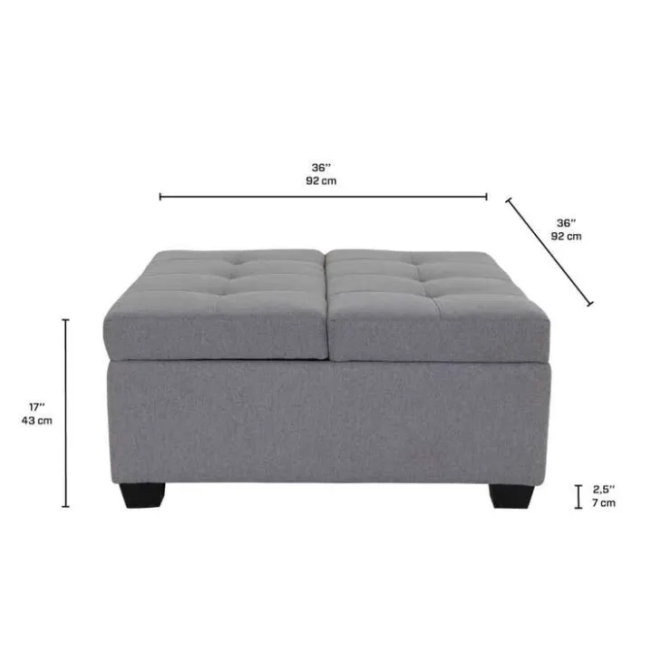 Sofa By Fancy Ottoman with Storage - Grey Silver Best