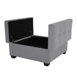 Sofa By Fancy Ottoman with Storage - Grey Silver Best