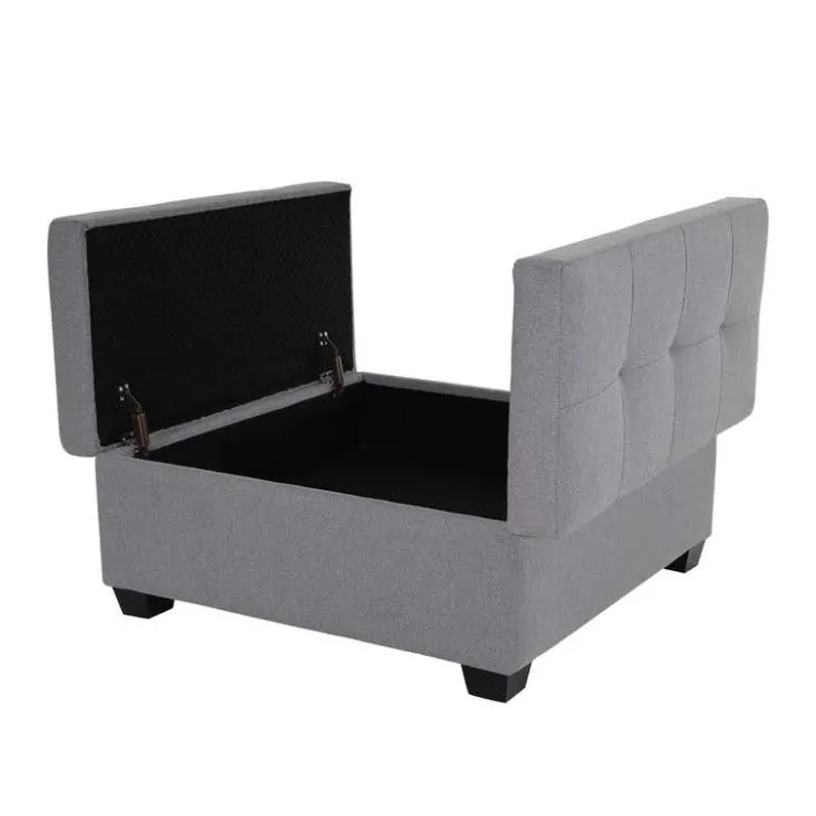 Sofa By Fancy Ottoman with Storage - Grey Silver Best