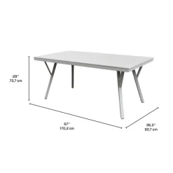 Outdoor Polywood and Aluminum Table with 6 Chairs BEIGE/GREY