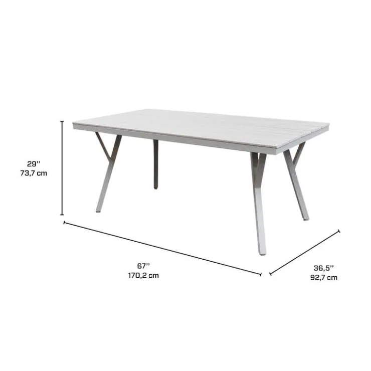 Outdoor Polywood and Aluminum Rectangular Table Greige Best