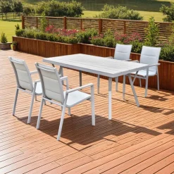 Outdoor Polywood and Aluminum Rectangular Table Greige Best