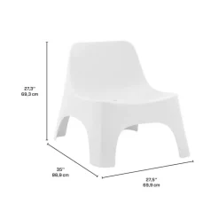 Outdoor Resin Conversation Set with 1 Accent Table and 2 Stackable Seats - White Best