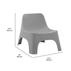 Outdoor Resin Conversation Set with 1 Accent Table and 2 Stackable Seats - Grey Outlet