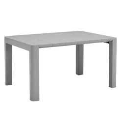 Outdoor Resin Dining Set with 1 Rectangular Table and 6 Stackable Chairs - Grey New