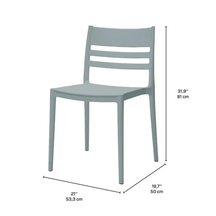 Outdoor Resin Dining Set with 1 Square Table and 4 Stackable Chairs - Grey Hot