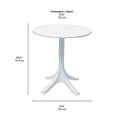 Outdoor Resin Dining Set with 1 Round Table and 4 Stackable Chairs - White Discount
