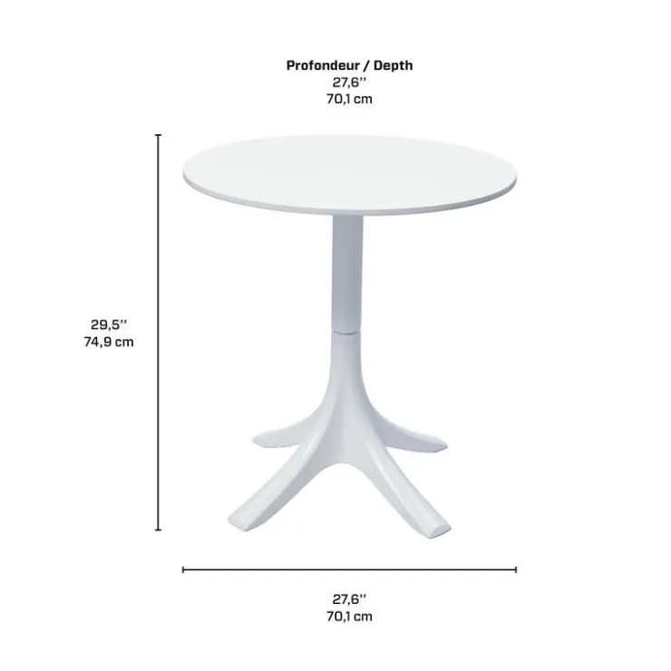 Outdoor Resin Dining Set with 1 Round Table and 4 Stackable Chairs - White New