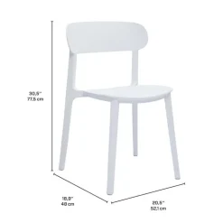 Outdoor Resin Dining Set with 1 Round Table and 4 Stackable Chairs - White New