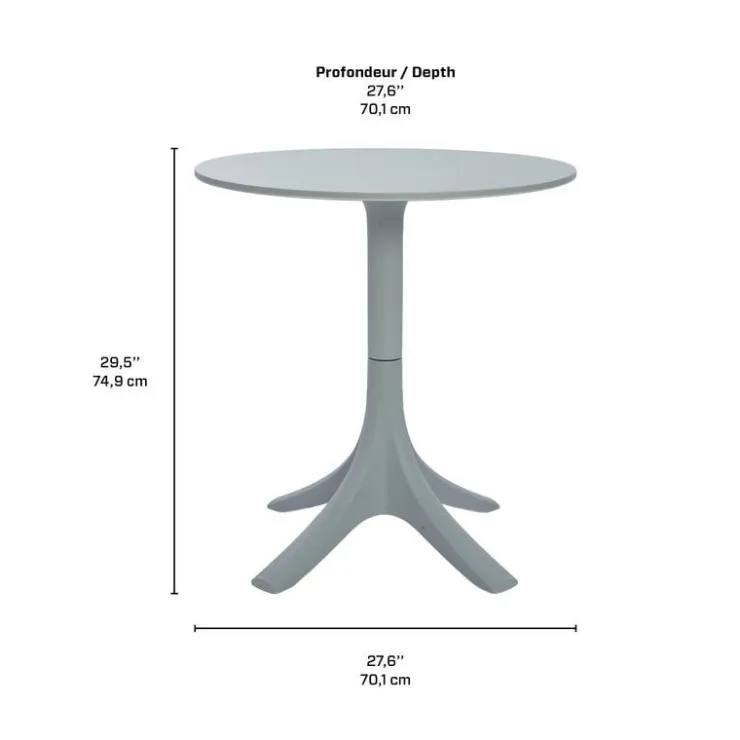 Outdoor Resin Dining Set with 1 Round Table and 4 Stackable Chairs - Grey Discount