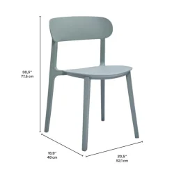 Outdoor Resin Dining Set with 1 Square Table and 4 Stackable Chairs - Grey