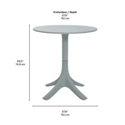Outdoor Resin Round Table - Grey Outlet
