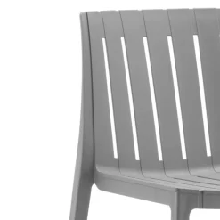 Outdoor Resin Stackable Chairs (Set of 2) - Grey New