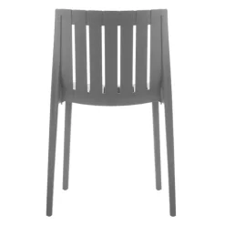Outdoor Resin Stackable Chairs (Set of 2) - Grey New