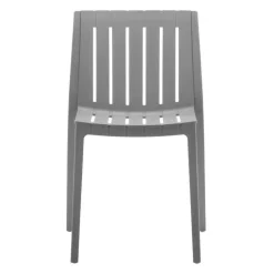 Outdoor Resin Stackable Chairs (Set of 2) - Grey New