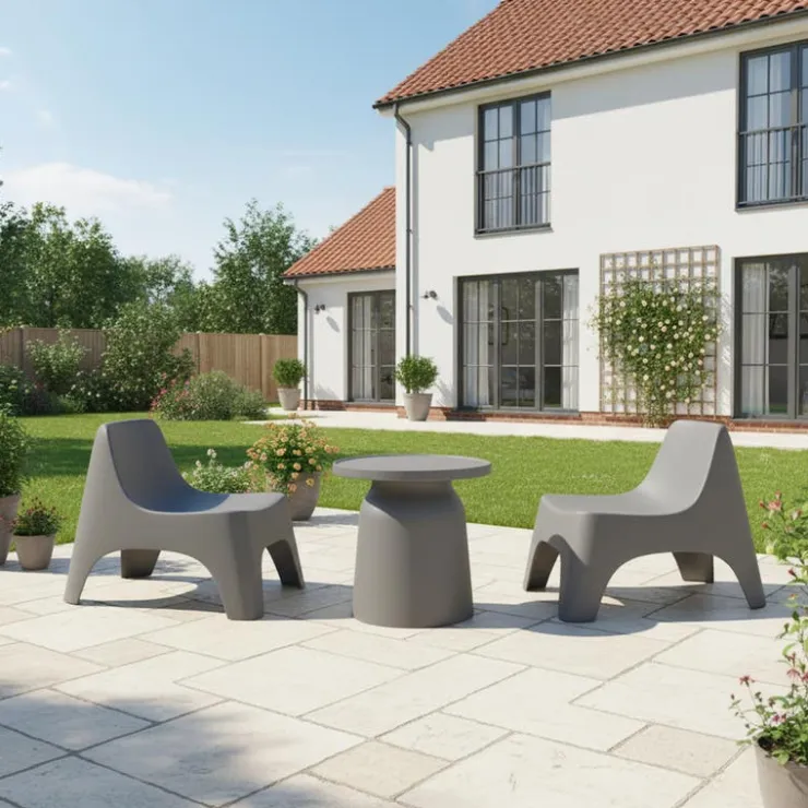 Outdoor Resin Stackable Seat - Grey Online
