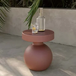 Meubles South Shore Outdoor Rounded-Base Side Table Terracota Sale