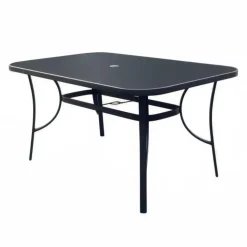 Outdoor Steel Rectangular Dining Table Black Online