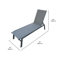 Outdoor Textilene Lounge Chair - Grey Online