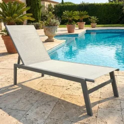 Outdoor Textilene Lounge Chair - Beige Best