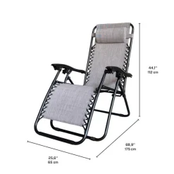 Outdoor Textilene Zero Gravity Folding Chair - Grey Sale