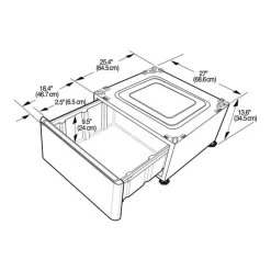 LG Pedestal Graphite Steel Outlet