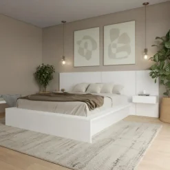 Nexera 4-Piece King Bed Set (78") - White wood grain Online