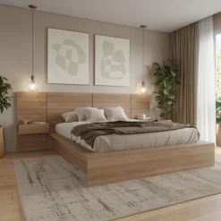 Nexera 4-Piece King Bed Set (78") - Brown Oak Best
