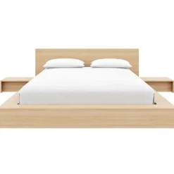 Nexera 4-Piece King Low Platform Bedroom Set (78") - Blonde oak