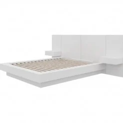 Nexera 4-Piece King Platform Bedroom Set with Floating Nightstand (78") - White wood grain Online