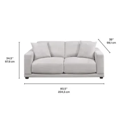 Sofa By Fancy Plushy Loveseat GREIGE New