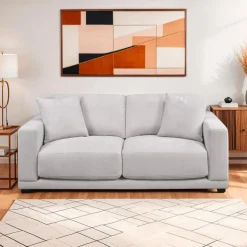 Sofa By Fancy Plushy Loveseat GREIGE New