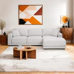 Sofa By Fancy Plushy Sectional with Right-Side Chaise GREIGE
