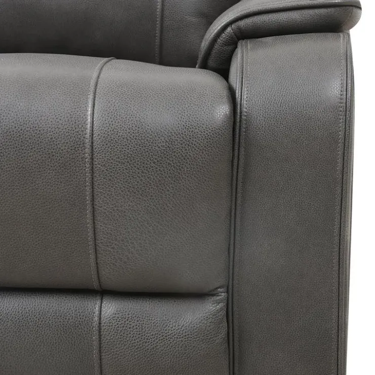 Power Leather Recliner with Adjustable Headrest - Grey Charocal grey Clearance