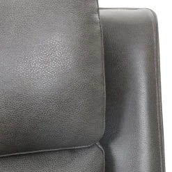 Power Leather Reclining Loveseat with Adjustable Headrests - Grey Charocal grey Clearance