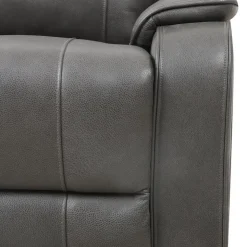 Power Leather Reclining Sofa with Adjustable Headrests - Grey Charocal grey Clearance