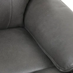 Power Leather Reclining Sofa with Adjustable Headrests - Grey Charocal grey Clearance