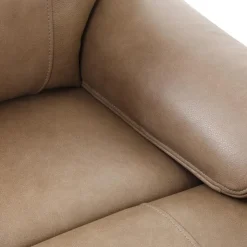 Power Leather Reclining Sofa with Adjustable Headrests - Taupe Mole Discount