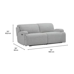 Power Modular Loveseat with Adjustable Headrests - 2 pcs Grey Best