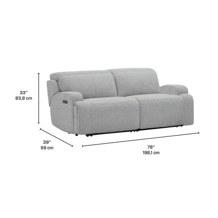 Power Modular Loveseat with Adjustable Headrests - 2 pcs Grey Best